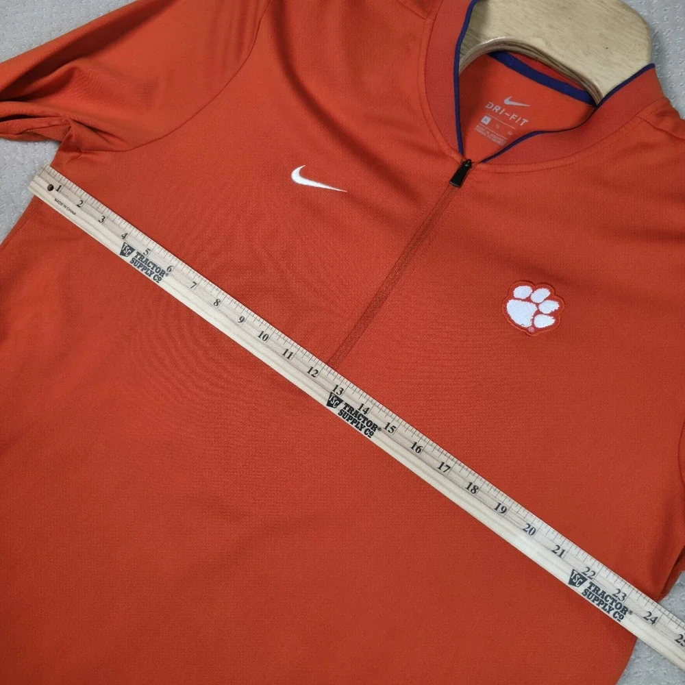 Official‎ Nike Clemson Tigers Men's XL Dri-FIT 1/4 Zip Pullover Orange Football